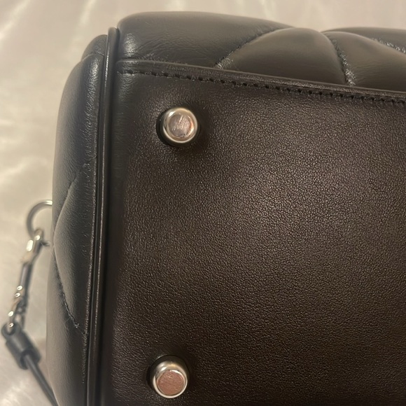 EUC coach black quilted Rowan satchel - Picture 7 of 16